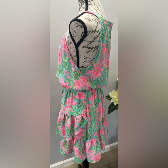 🌺🌴 Lilly Pulitzer Pamelyn Halter Dress – Vibrant Coral Print 🌴🌺 - Picture 7 of 16